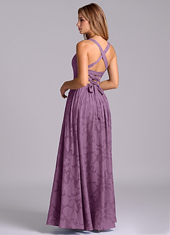 Azazie Francis Bridesmaid Dresses Wisteria A-Line Corset Floral Burnout Dress image2