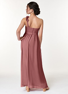Azazie Flower Junior Amethyst A-Line Pleated Chiffon Dress image6
