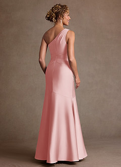 Azazie Haifa 신부의 어머니 드레스 인어 한쪽 어깨 스트레치 새틴 플로어 길이 드레스 image2