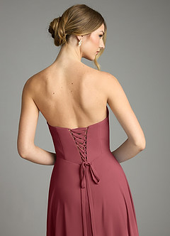 Azazie Ayla Abiti da Damigella Abito A-Line in Chiffon Scollo a Cuore Merlot image11