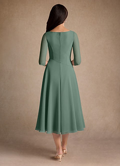 Azazie Durant Mère de la mariée Robes Robe Trapèze en Mousseline de soie Plissée Eucalyptus image3