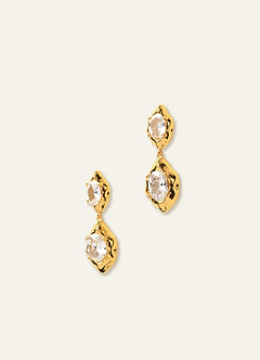 front Boucles d'oreilles pendantes en cristal serti fondu