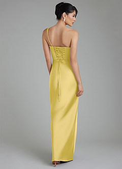 Azazie Sabrina Bridesmaid Dresses Canary Mermaid Corset Stretch Satin Dress image3