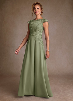 Azazie Christi Mother of the Bride Dresses Pistachio A-Line Lace Chiffon Dress image4