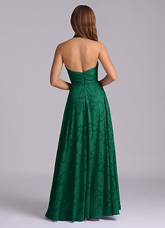 Azazie Tessie Brautjungfernkleider A-Linie Plissee Blumen-Burnout Kleid Smaragd image2
