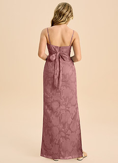 Azazie Mai Junior Abito Tubino in Burnout Floreale Plissettato Rosa Polverosa image2