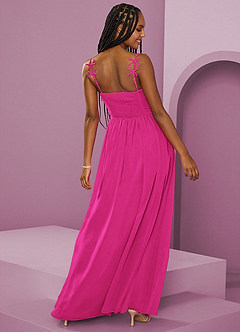 Barbie ♥ Azazie At-home Try On Dresses Black A-Line Pleated Chiffon Dress image2