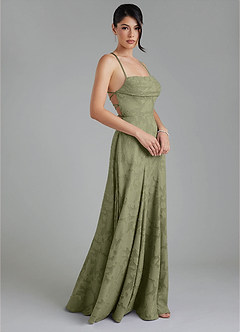 Azazie Tatum Bridesmaid Dresses Pistachio A-Line Corset Floral Burnout Dress image8
