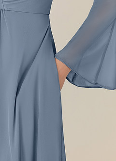 Azazie Teraso Final Sale Twilight A-Line Pleated Mesh Dress image8