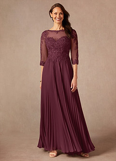 Azazie Corinne Mother of the Bride Dresses Cabernet A-Line Sequins Chiffon Dress image1