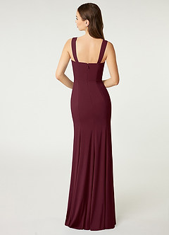 Azazie Alara Jurken voor bruidsmeisjes Jurk van Rek chiffon met Kolom Zijsplit Cabernet image2