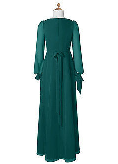 Azazie Leonia Junior Peacock A-Line with Pockets Chiffon Dress image8