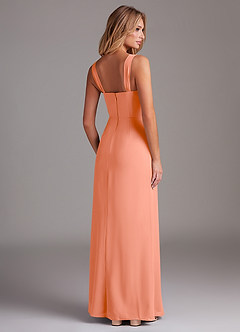 Azazie Denice Bridesmaid Dresses Sunset Sheath Pleated Chiffon Dress image6