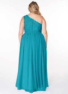 Azazie Demi Bridesmaid Dresses A-Line One Shoulder Chiffon Floor-Length Dress image12