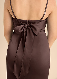 Azazie Mai Junior Vestido Ganache de Satén Elástico de Corte Recto con Escote corazón image6