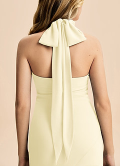 Azazie Velli Junior Vestido Sorvete De Limão de Chiffon de sereia com Pescoço alto image6