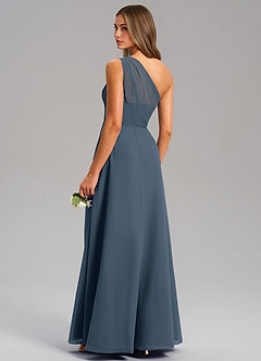 Azazie Phaedra Bridesmaid Dresses Neptune A-Line One Shoulder Chiffon Dress image7