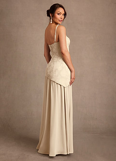 Azazie Flossie Mother of the Bride Dresses Champagne A-Line Pleated Chiffon Dress image5