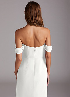 Azazie Saige Bridesmaid Dresses White A-Line Off the Shoulder Chiffon Convertible Dress image6