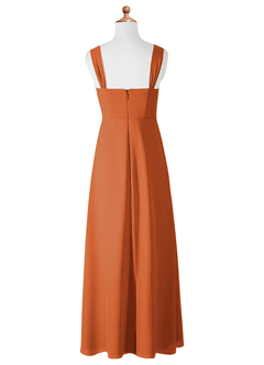 Azazie Denice Junior Cinnamon A-Line Chiffon Dress image9