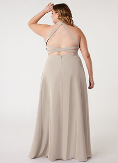 Azazie Clarice Abiti da Damigella Abito A-Line in Chiffon con Scollo Halter Gelo image9