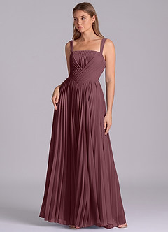 Azazie Mina Bridesmaid Dresses Sangria A-Line Pleated Chiffon Dress image1