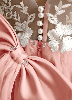 Azazie Mixie Jurken voor bloemenmeisjes Baljurk Jurk van Kant Rozet image8