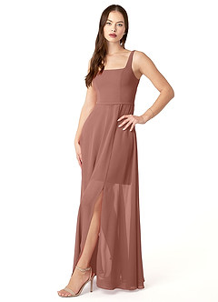 Azazie Renee Final Sale Desert Rose A-Line with Pockets Chiffon Dress image3