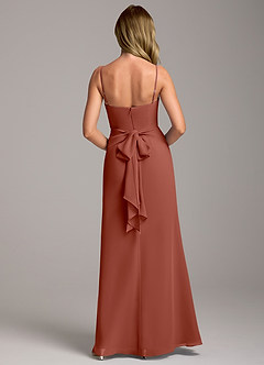 Azazie Tahlia Bridesmaid Dresses Auburn A-Line with Belt Chiffon Dress image6