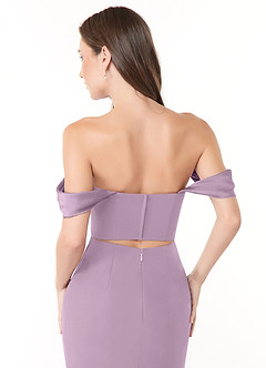 Azazie Lynnie Vestidos de damas de honor Vestido de Glicinia de Gasa de Corte Sirena Convertible con Vestidos sin tirantes image6