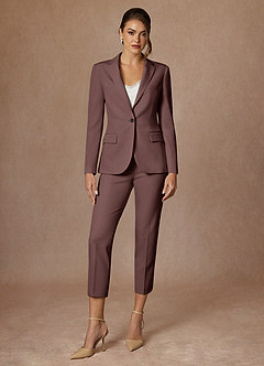 front Kennedy Espresso Refined Weave Performance Dress Pants