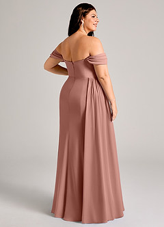 Azazie Amyra Bridesmaid Dresses Cedar Rose Sheath Off the Shoulder Chiffon Convertible Dress image14