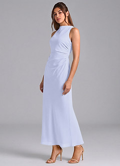 Azazie Evadne Suknie dla druhen Osłona Pofałdowany Szyfon Długość kostki Sukienka image1