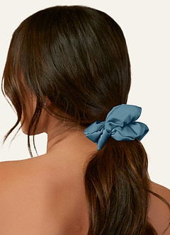 front Matching Color Bridesmaid Stretch Satin Over Size Scrunchies 3Pack