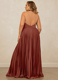 Christian Siriano Bridal for Azazie 1007 Bridesmaid Dresses Auburn A-Line Pleated Stretch Satin Dress image11