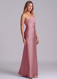 Azazie Ailanie Bridesmaid Dresses Vintage Mauve Sheath Strapless Stretch Satin Dress image4