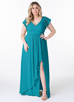 Azazie Omari Bridesmaid Dresses Jade A-Line Chiffon Dress image7