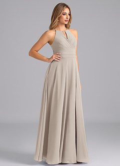 Azazie Denver Bridesmaid Dresses Frost A-Line Pleated Chiffon Dress image4