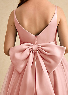 Azazie Patootie Final Sale Rosette A-Line Spaghetti Strap Tulle Dress image6
