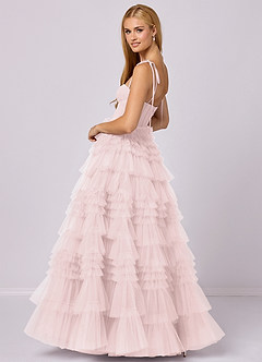 Barbie ♥ Azazie Bridesmaid Dresses Blushing Pink A-Line Sweetheart Neckline Tulle Dress image2