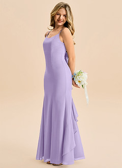 Azazie Lioren Junior Robe Sirène en Mousseline de soie Arc Lilas image2