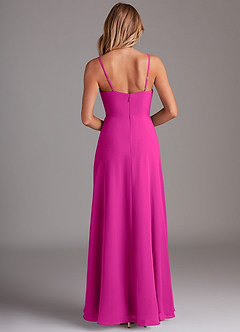 Azazie Breonna Final Sale Fuchsia A-Line Sweetheart Neckline Chiffon Dress image2