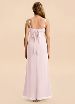 Azazie Nettie Junior Blushing Pink A-Line Pleated Chiffon Dress image2