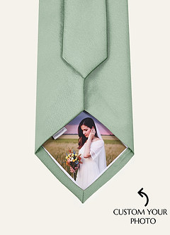 front Matte Satin Custom Photo Tie –  Matching Fabric Personalized Ties