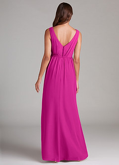 Azazie Tanicia Robes de demoiselle d'honneur Robe Trapèze en Mousseline de soie Plissée Fuchsia image7