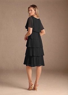Azazie Rita Mother of the Bride Dresses Black A-Line Scoop Beaded Chiffon Dress image6