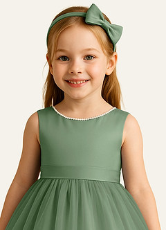 front Faixa de cabeça de cetim para meninas