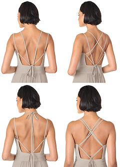 Azazie Farren Bridesmaid Dresses Frost A-Line Pleated Chiffon Convertible Dress image9