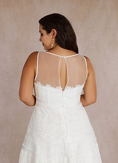 Azazie Azul Wedding Dresses Diamond White A-Line Sweetheart Lace Tulle Dress image17