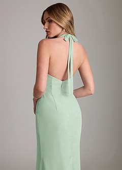 Azazie Valerie Bridesmaid Dresses Agave Mermaid Pleated Chiffon Dress image6